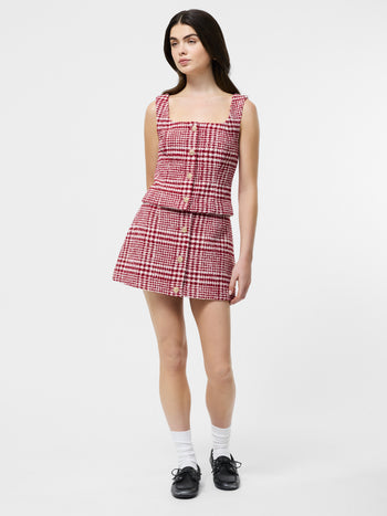 Brushed Houndstooth Sleeveless Top