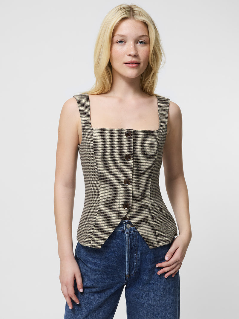 Houndstooth Wool Sleeveless Top