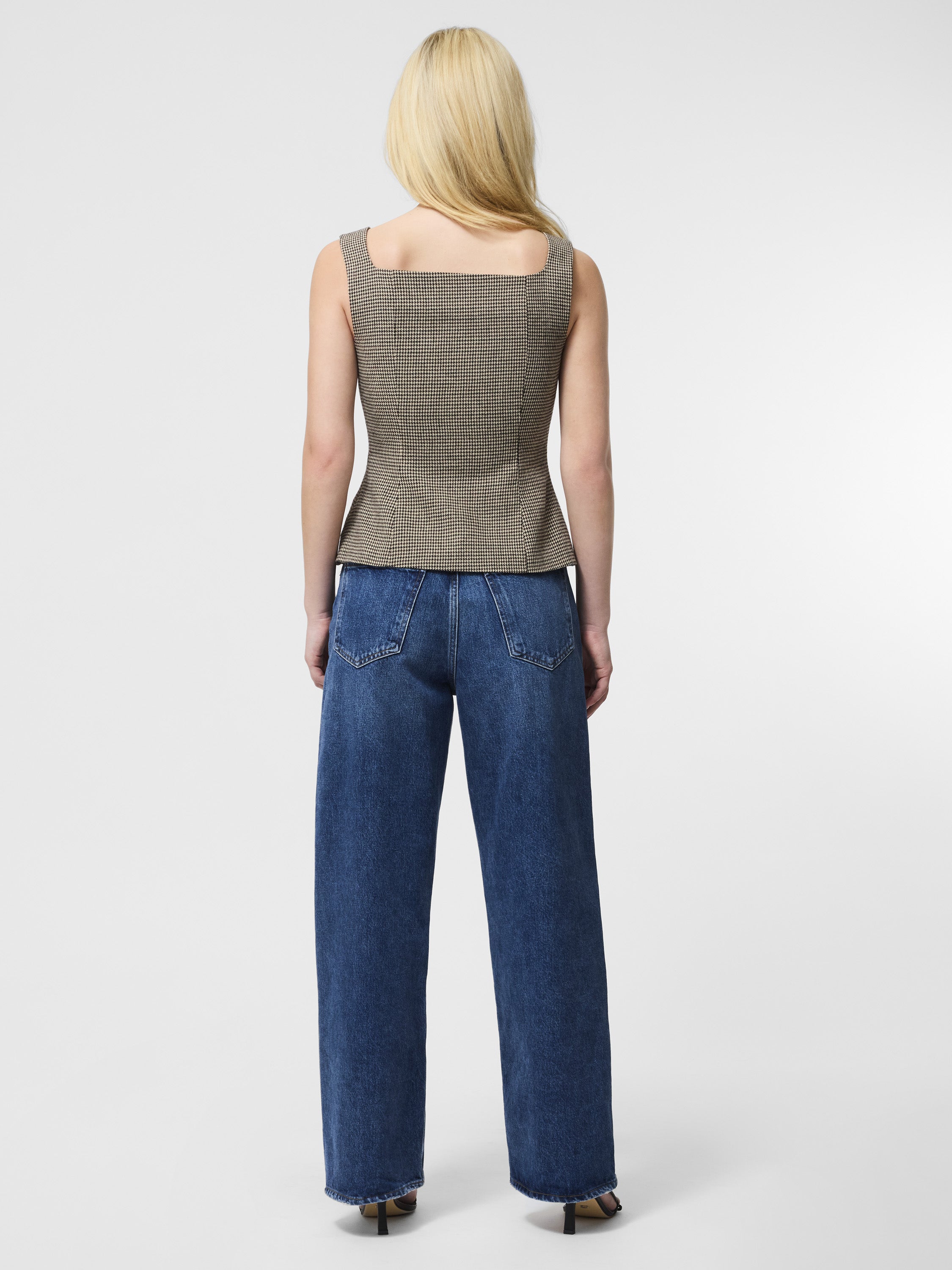 Houndstooth Wool Sleeveless Top
