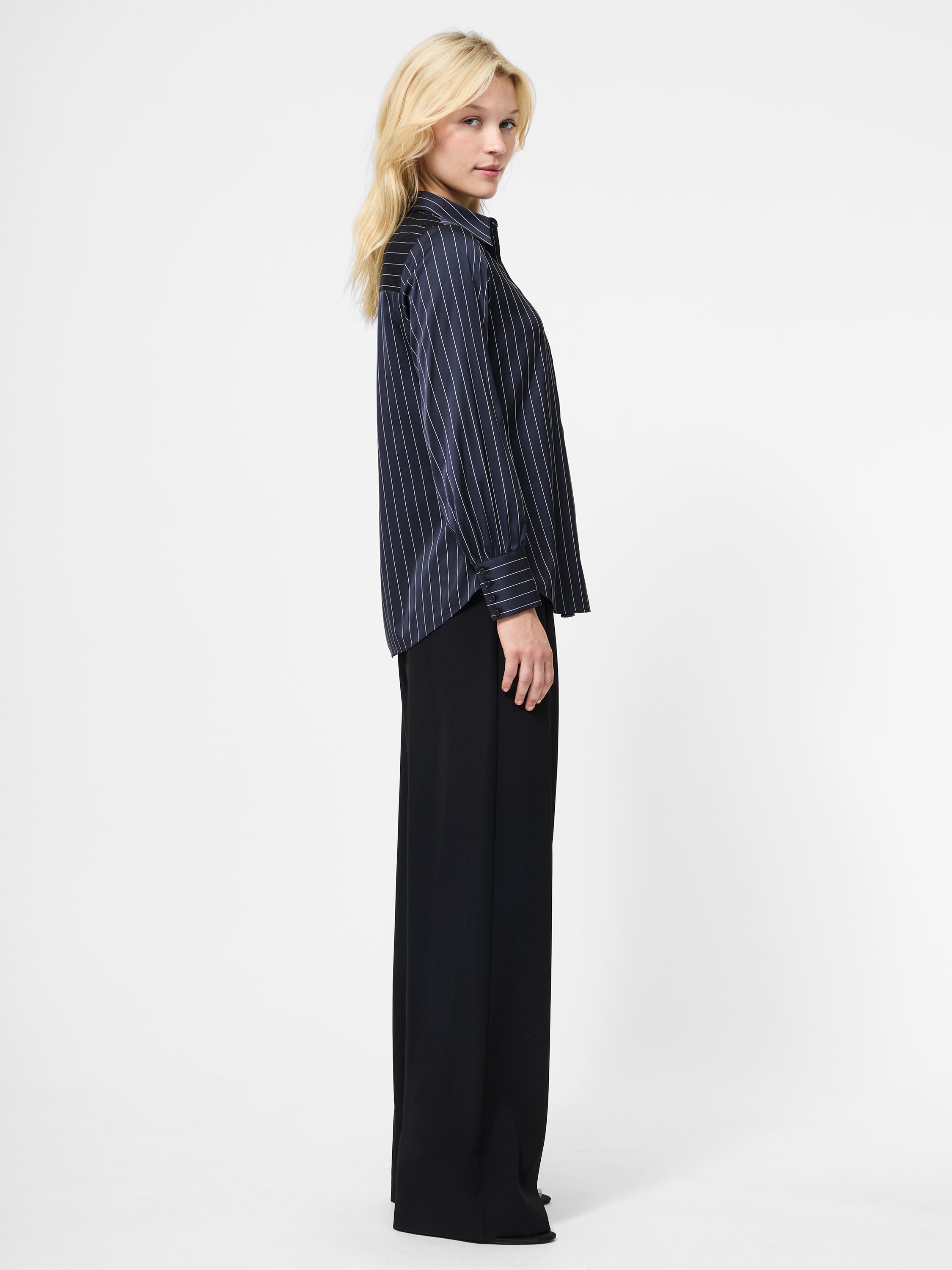 Satin Pinstripe Shirt