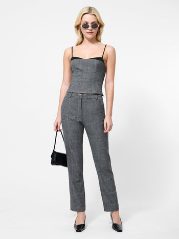 Owen Plaid Peekaboo Corset Top