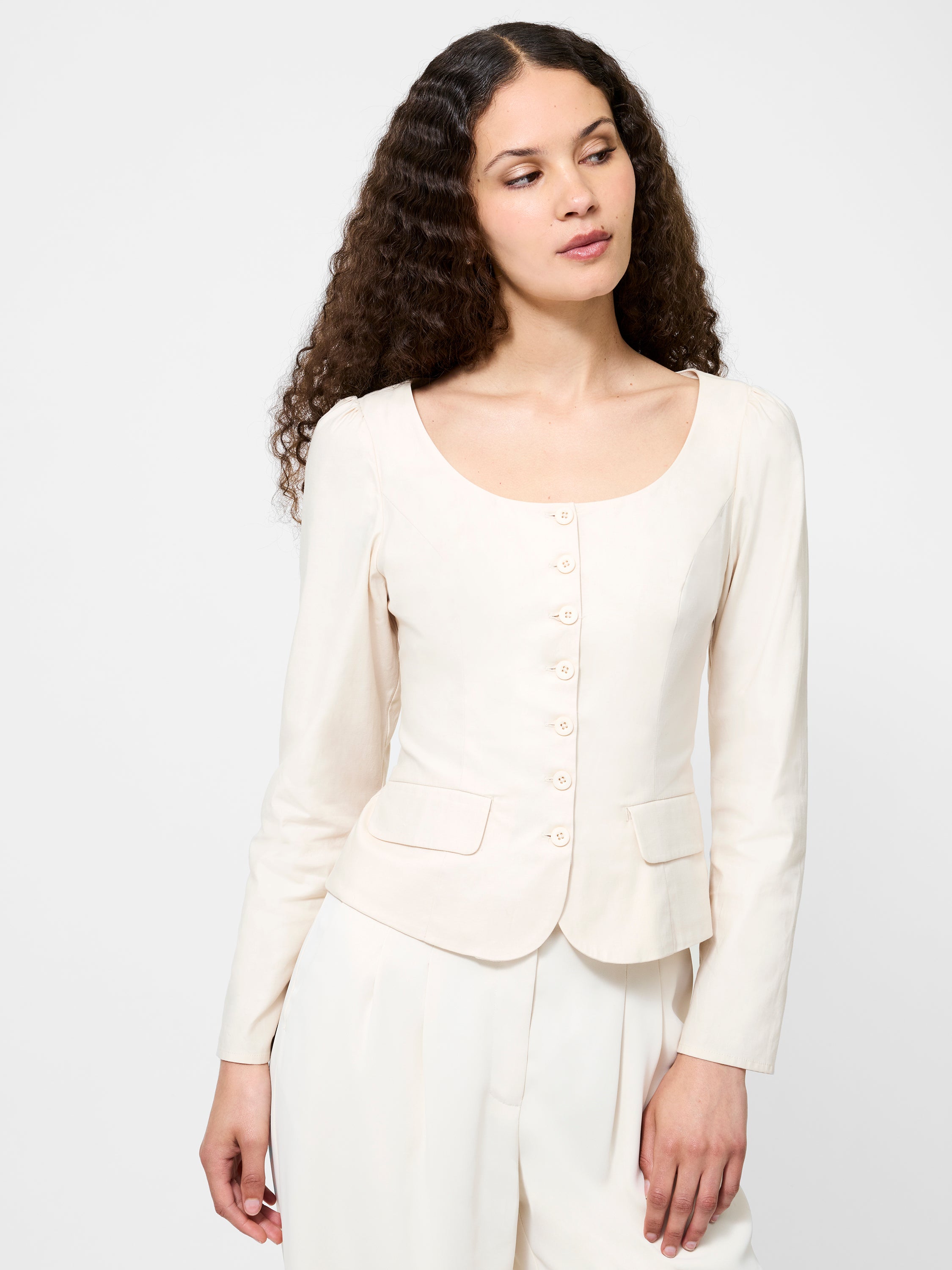 Inga Poplin Scoop Neck Top