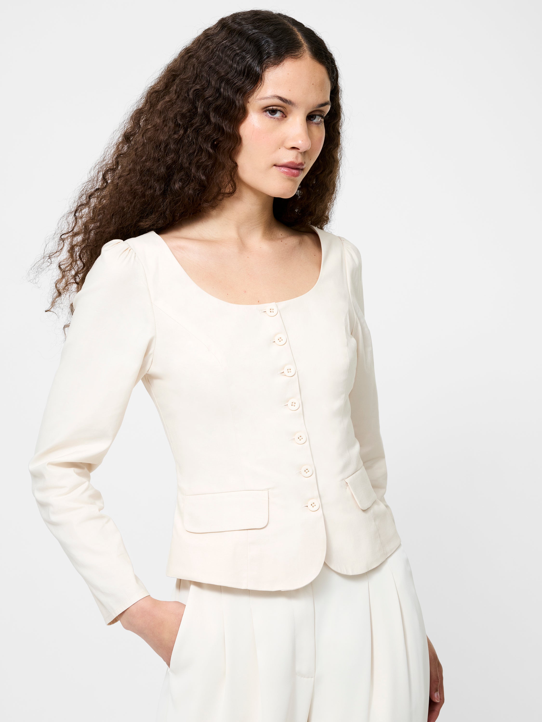 Inga Poplin Scoop Neck Top