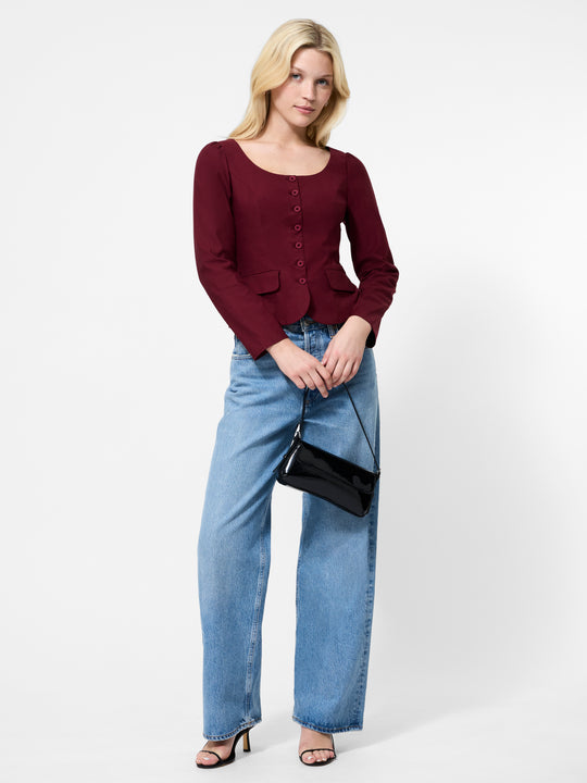 Inga Poplin Scoop Neck Top