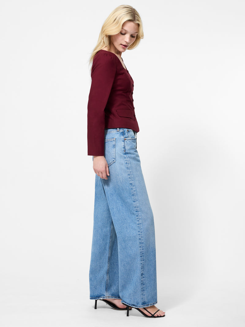 Inga Poplin Scoop Neck Top