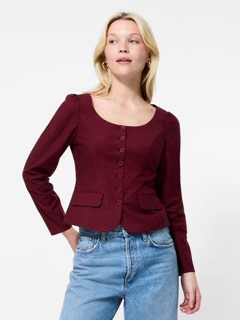 Inga Poplin Scoop Neck Top