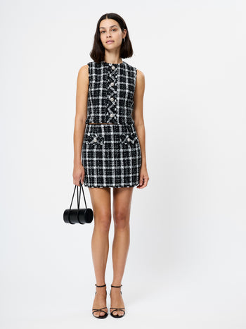 Windowpane Tweed Crop Top