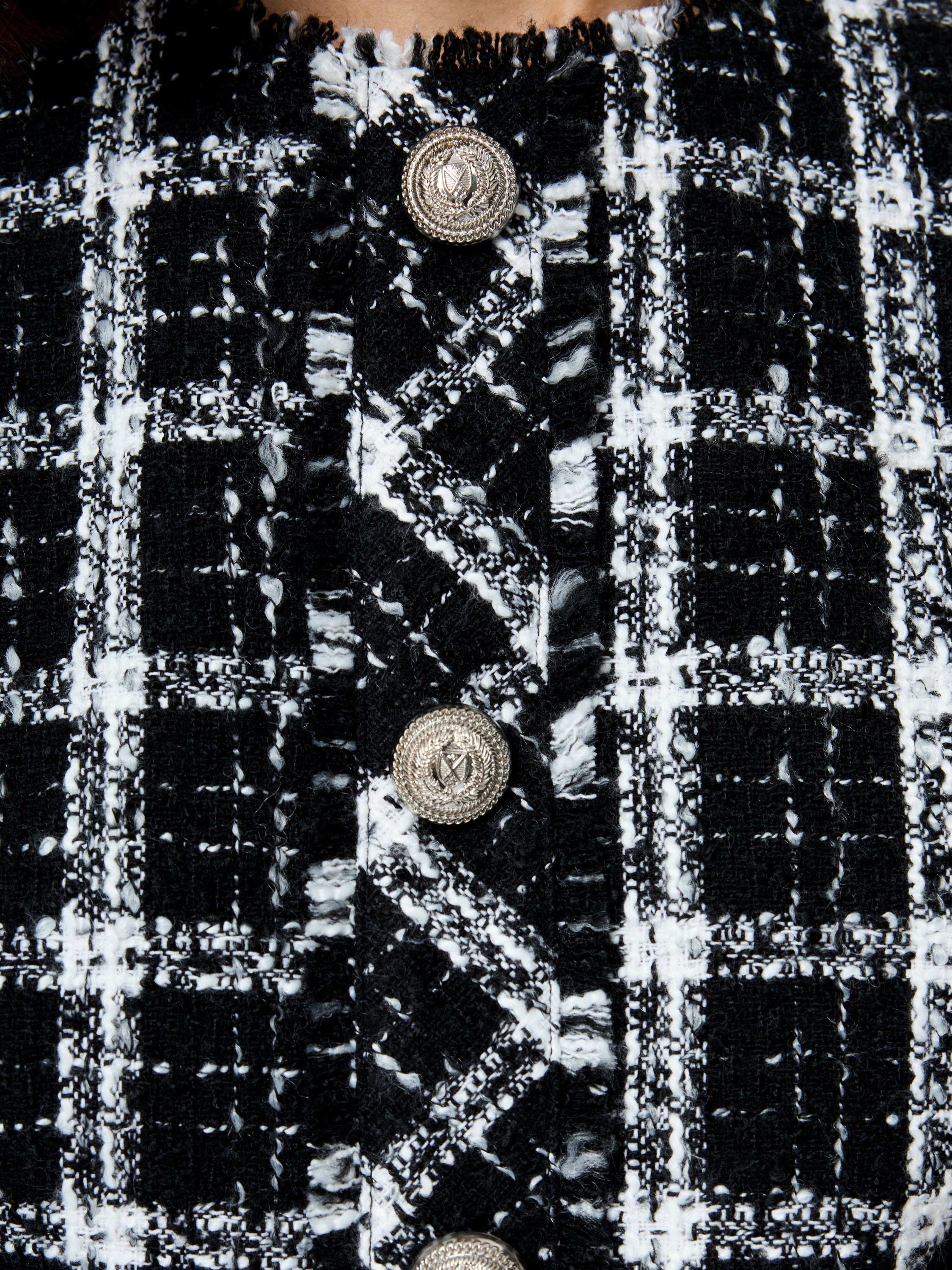Windowpane Tweed Crop Top
