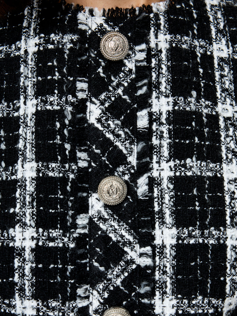 Windowpane Tweed Crop Top