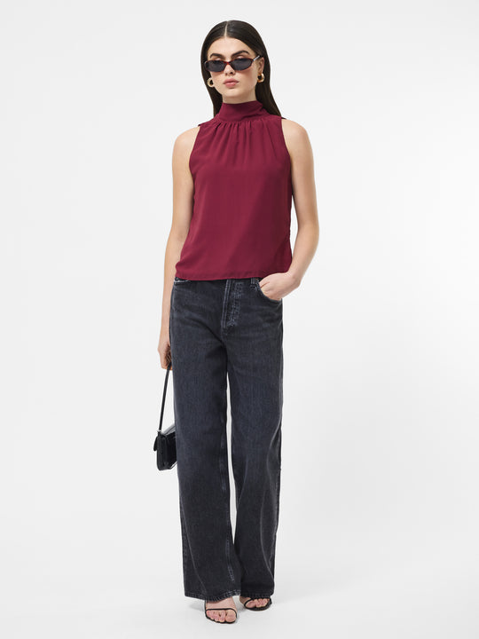 Marina Chiffon Sleeveless Bow Top