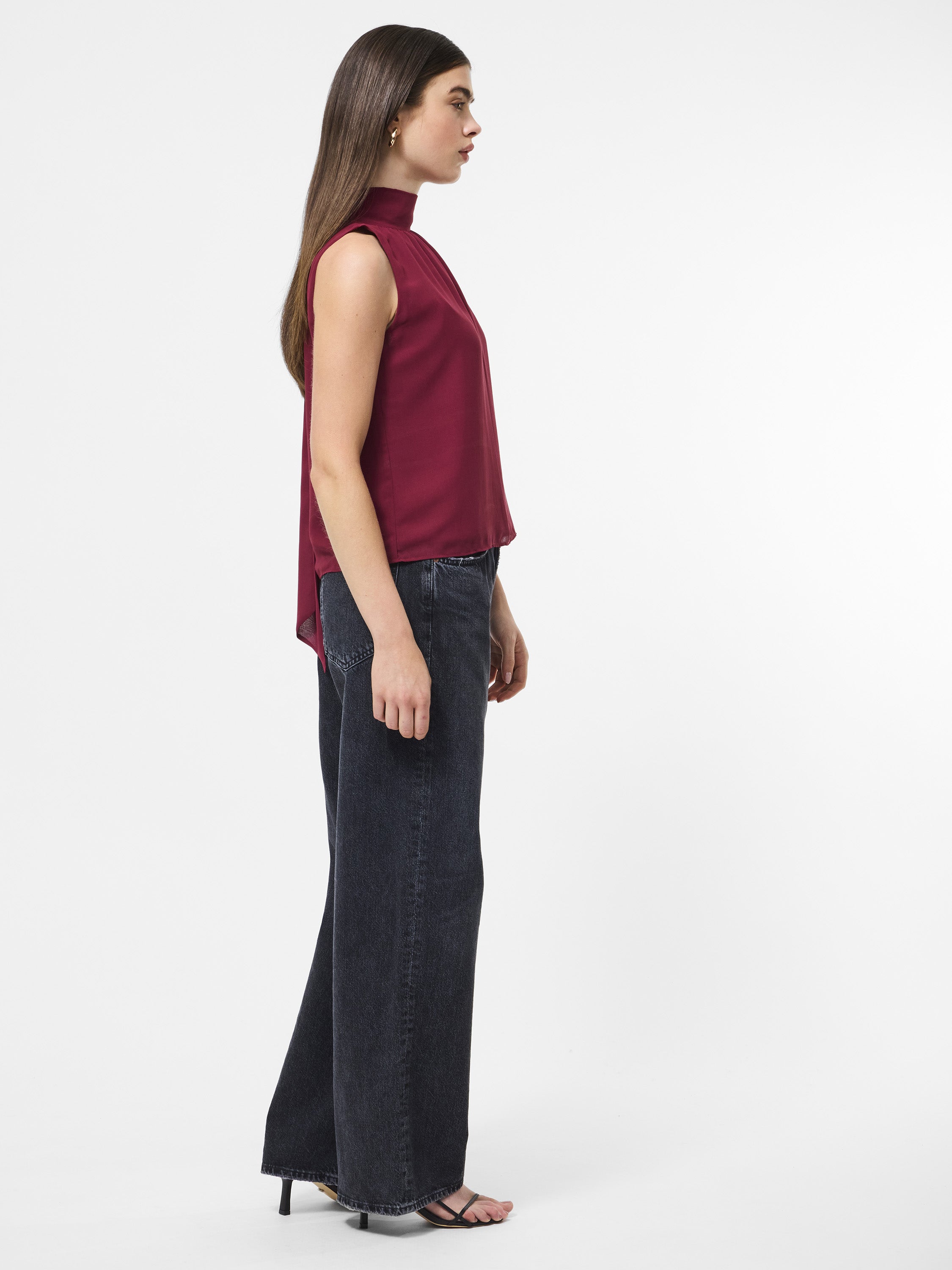 Marina Chiffon Sleeveless Bow Top