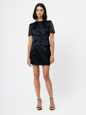 Jaxon Satin Puff Sleeve Top