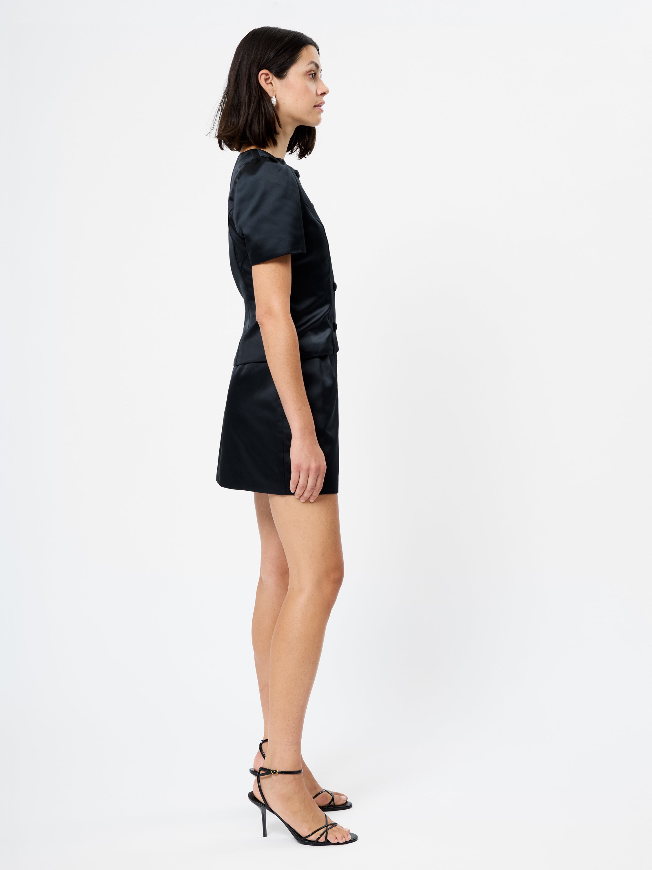 Jaxon Satin Puff Sleeve Top