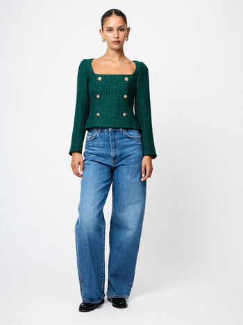 Shante Shimmer Double Breasted Top