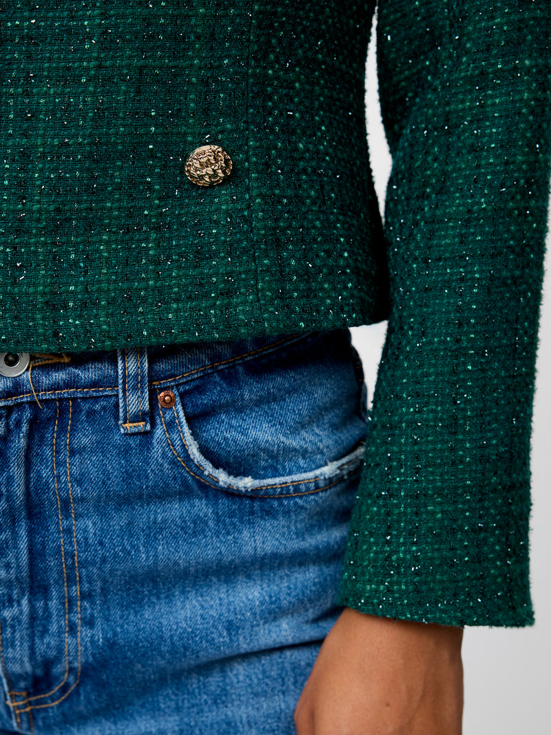 Shante Shimmer Double Breasted Top