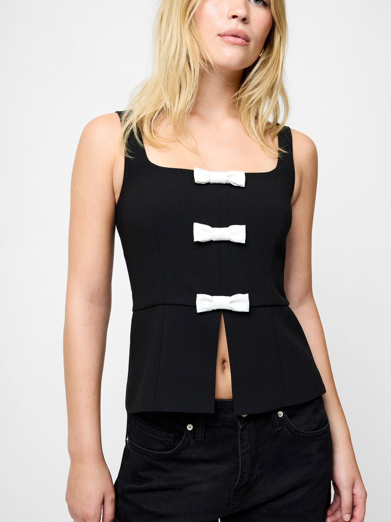 Azra Sleeveless Peplum Bow Top
