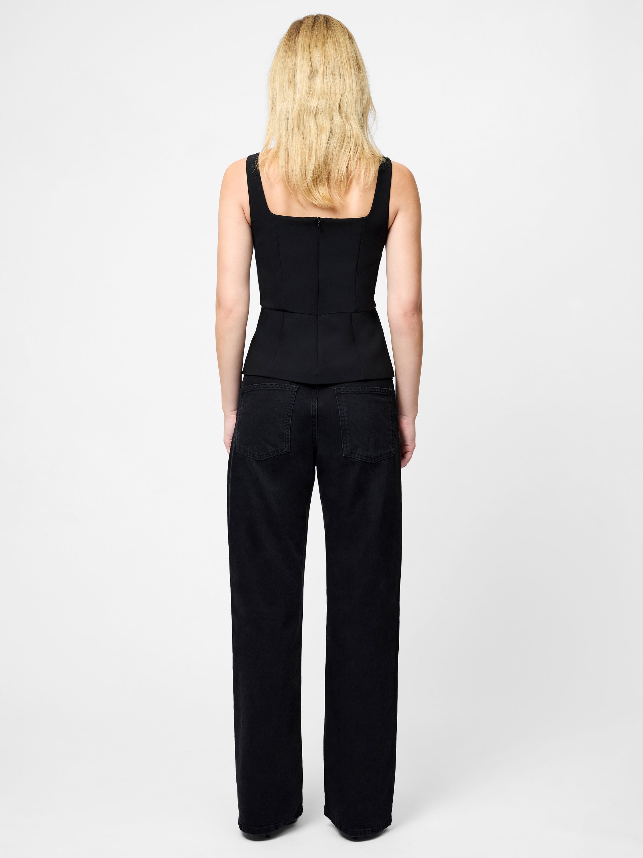 Azra Sleeveless Peplum Bow Top