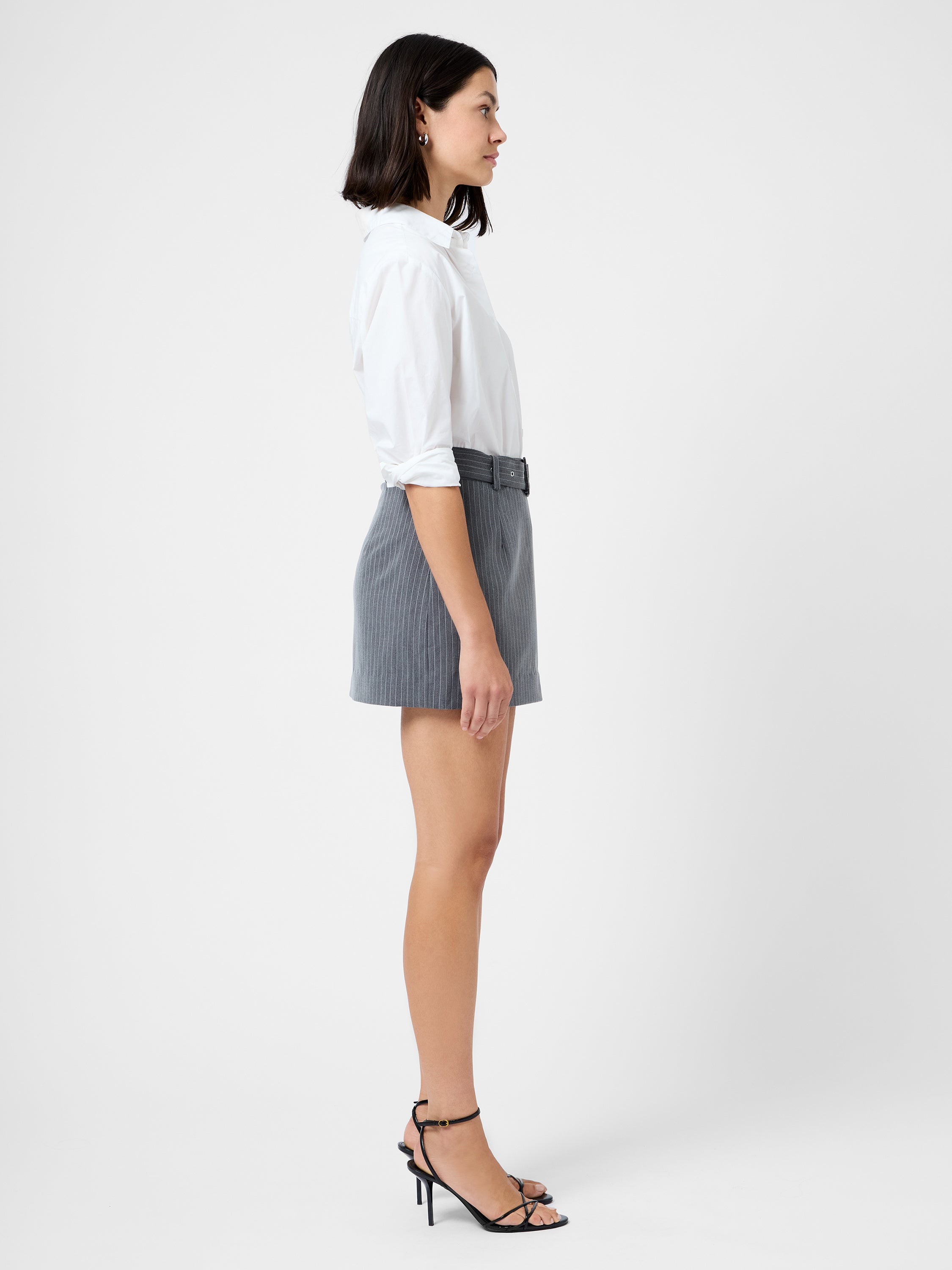 MINKA PINSTRIPE MINI SKIRT VIEW 5