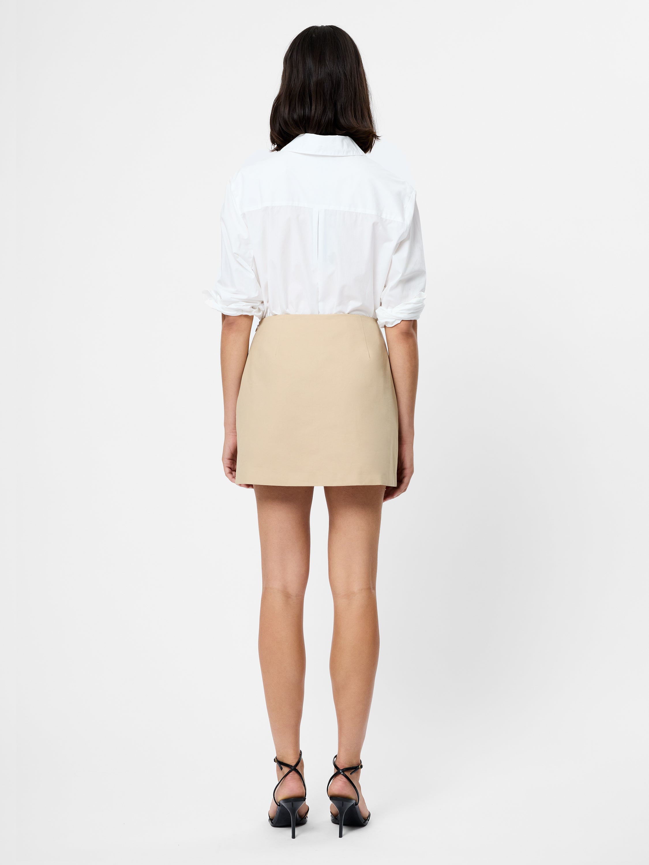 Cotton Twill Trench Mini Skirt