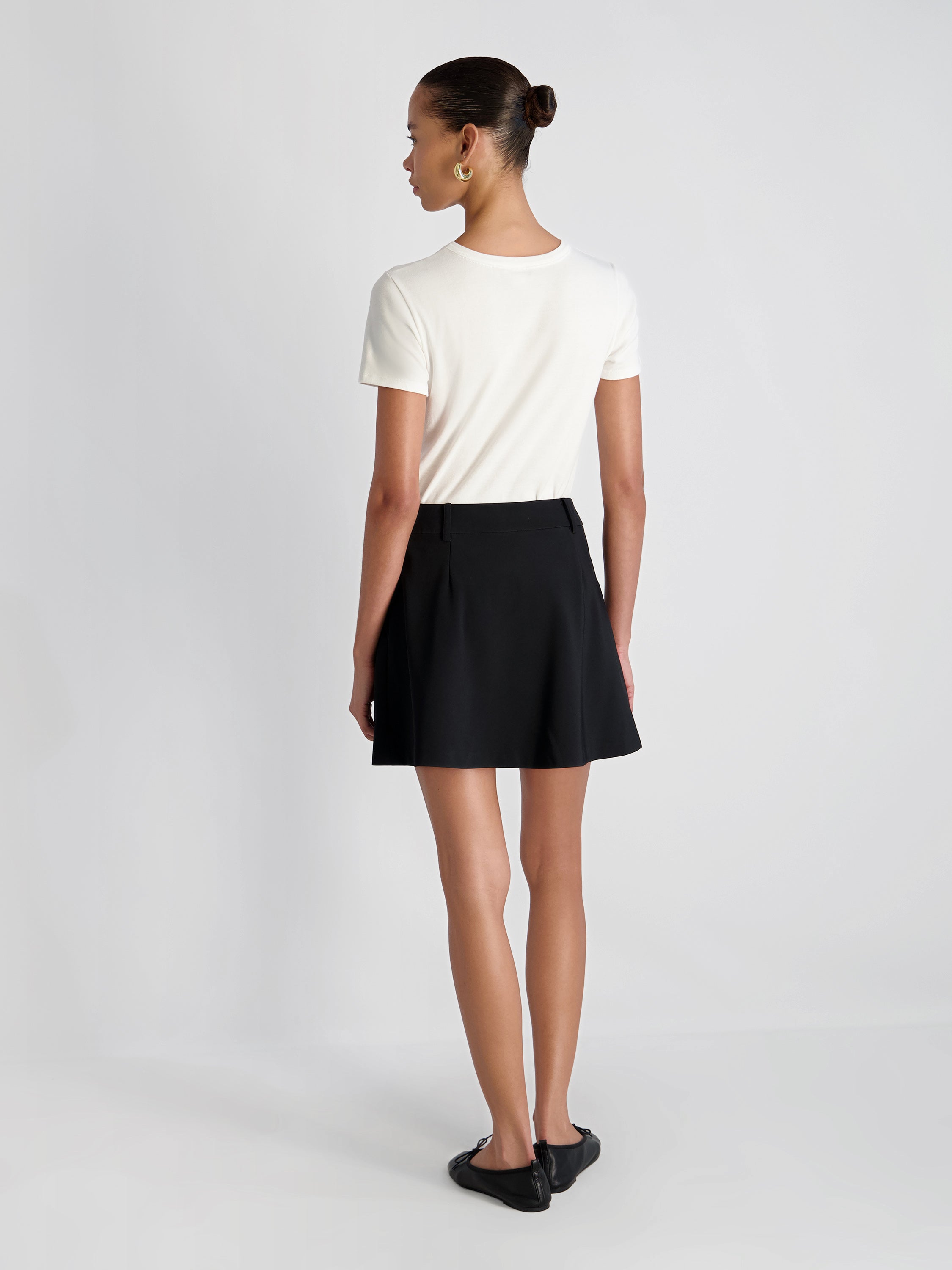 ECHO CREPE FLARED MINI SKIRT VIEW 3