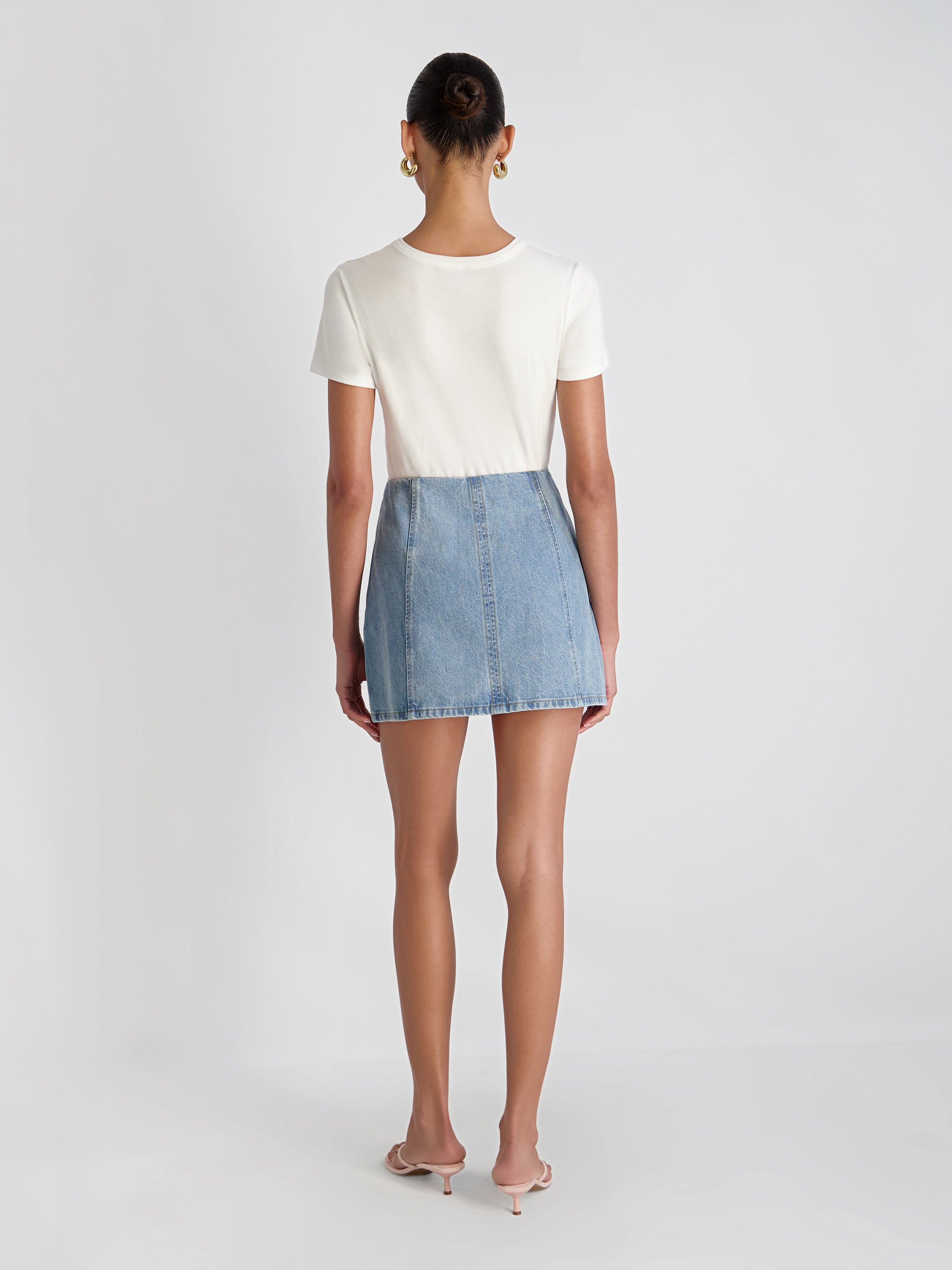 90S DENIM MULTI SEAM MINI SKIRT VIEW 3 | Women's Shop All