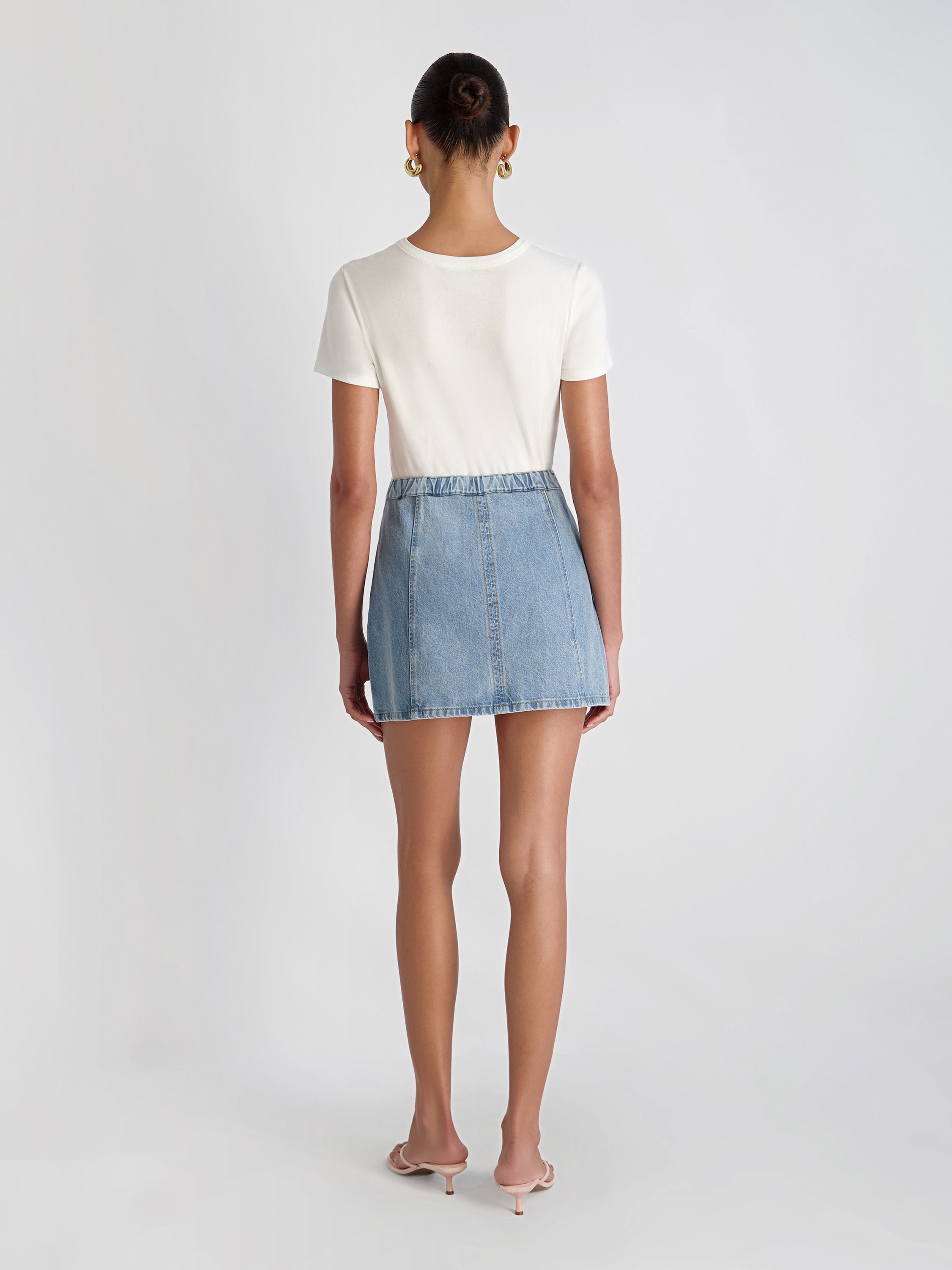 90S DENIM MULTI SEAM MINI SKIRT VIEW 5