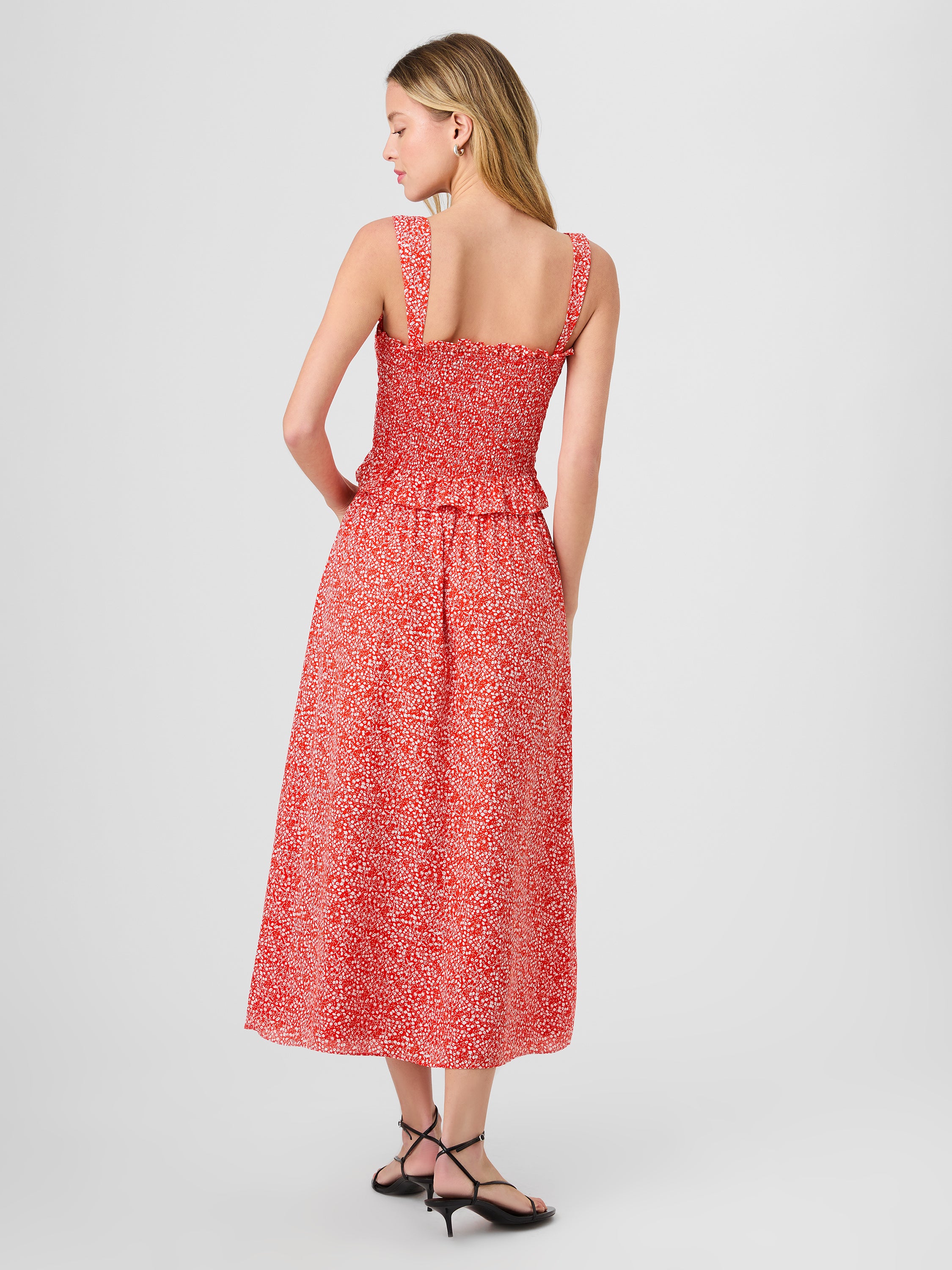 MADISON CREPE AGNES FLEUR MIDI SKIRT VIEW 4
