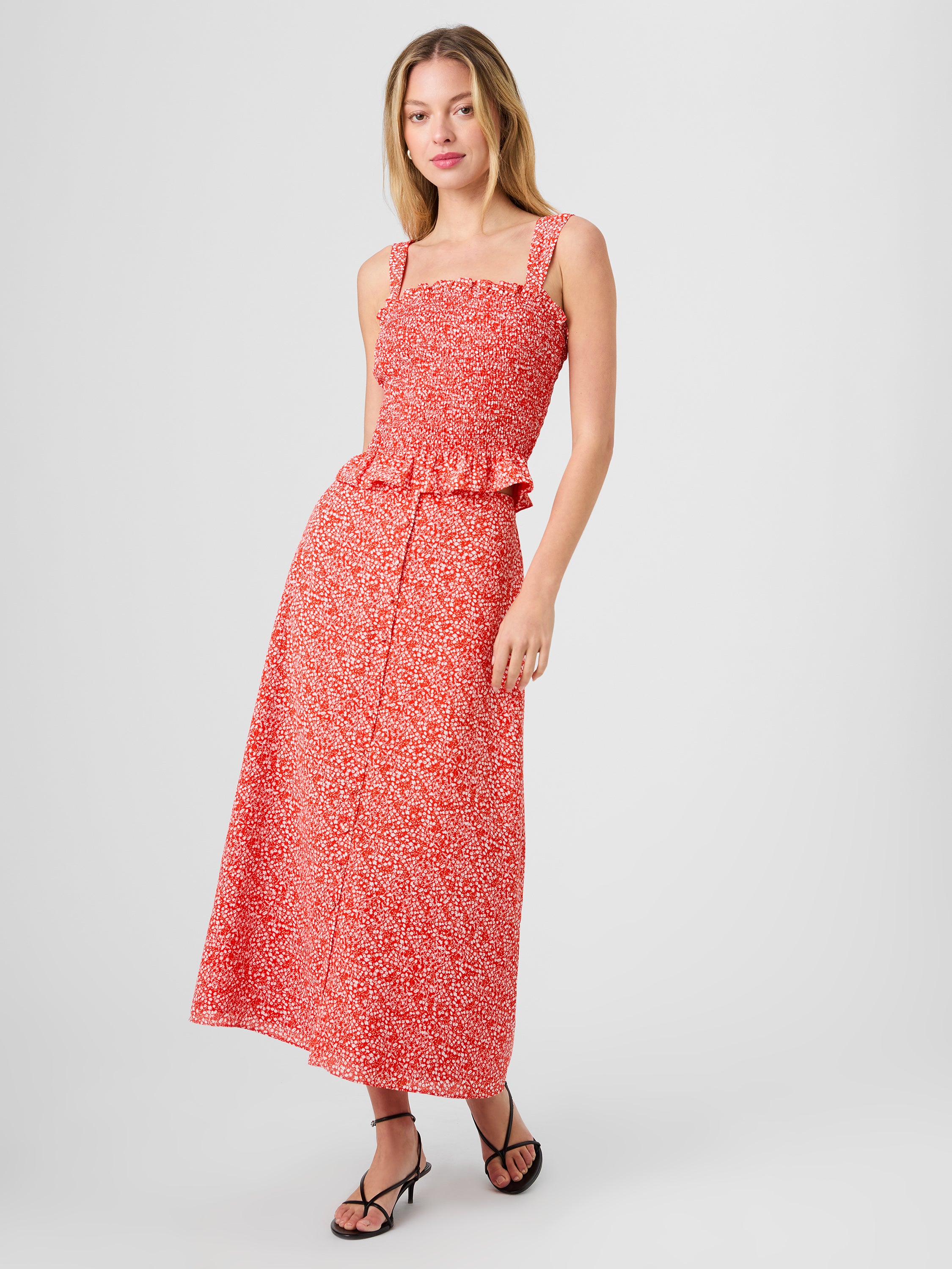 MADISON CREPE AGNES FLEUR MIDI SKIRT VIEW 6