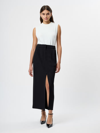 Harry Suiting Slit Midi Skirt