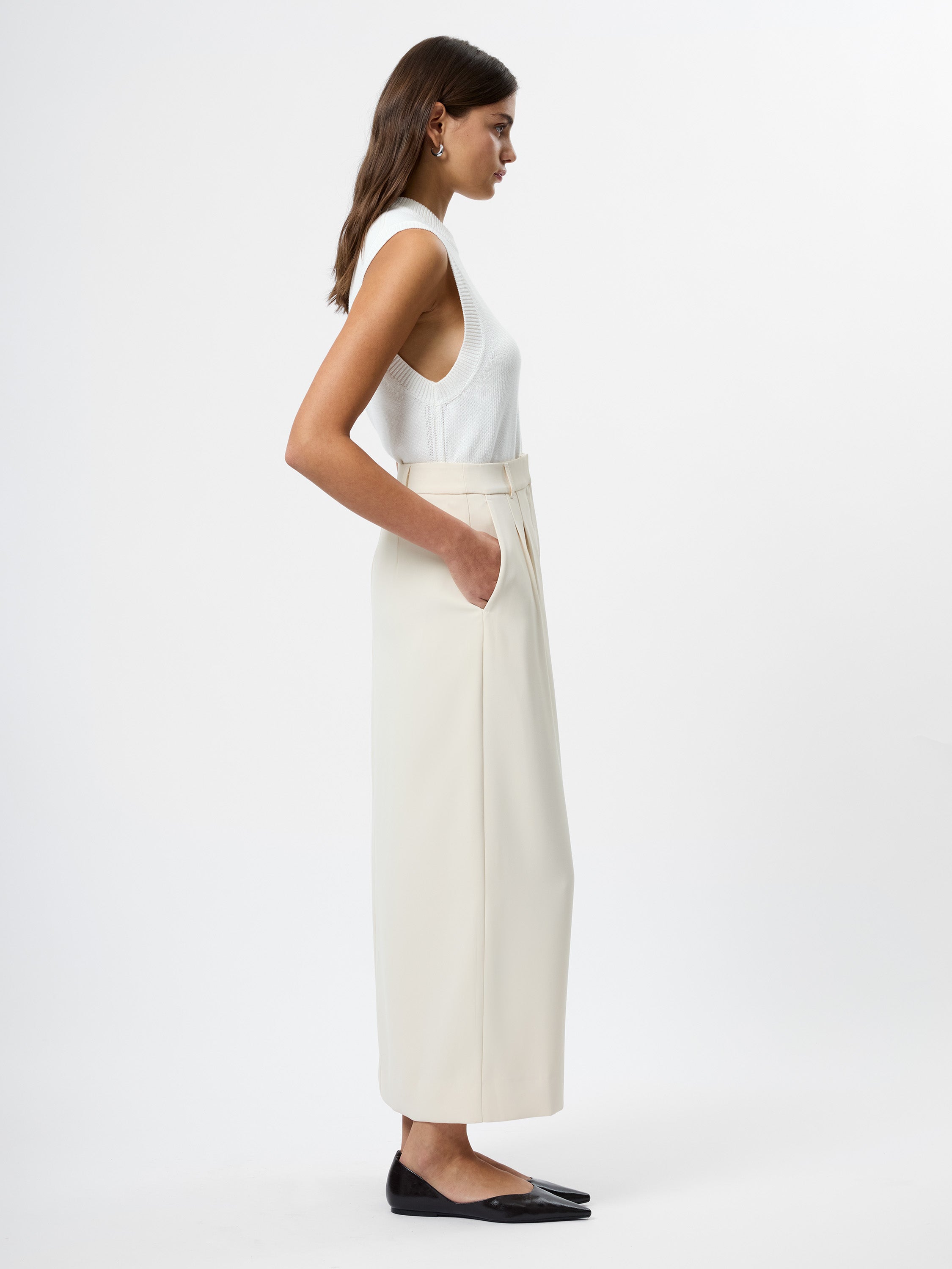 Harry Suiting Slit Midi Skirt