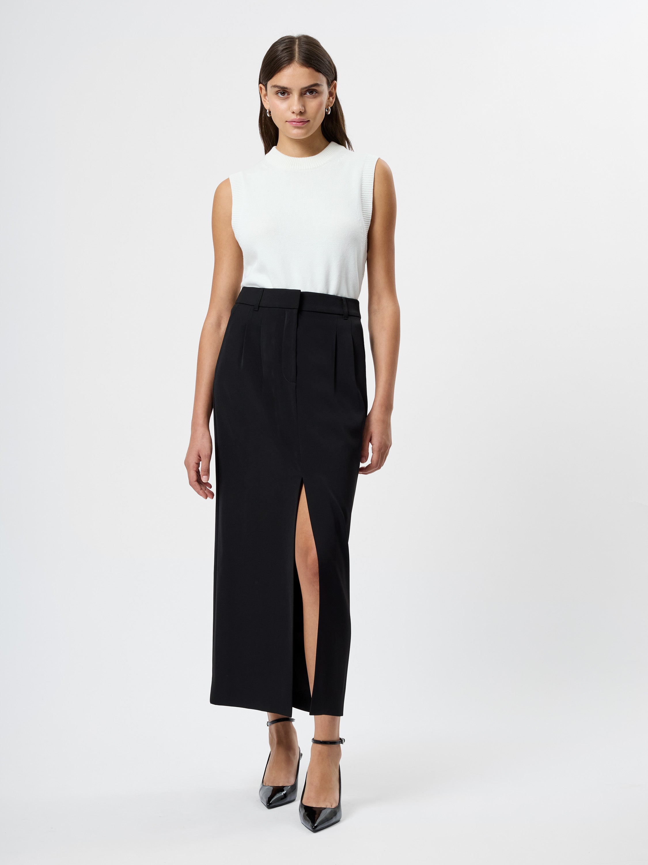 Harry Suiting Slit Midi Skirt | French Connection US