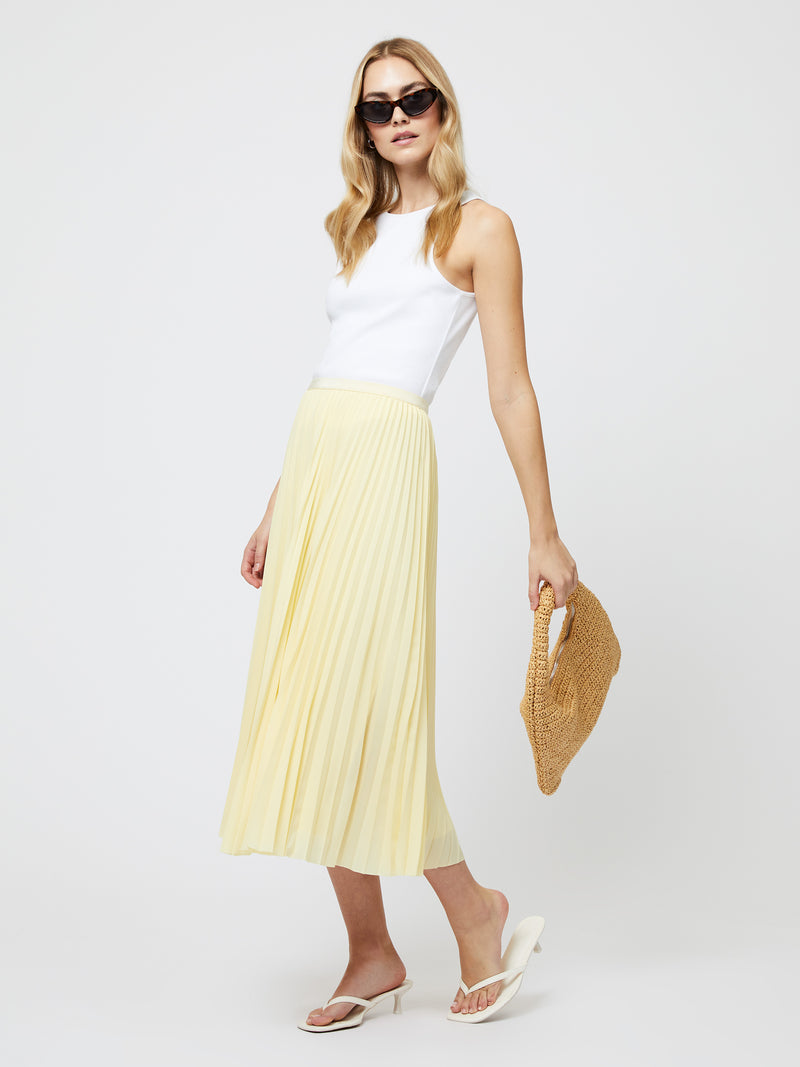 Sunburst Pleated Midi Skirt
