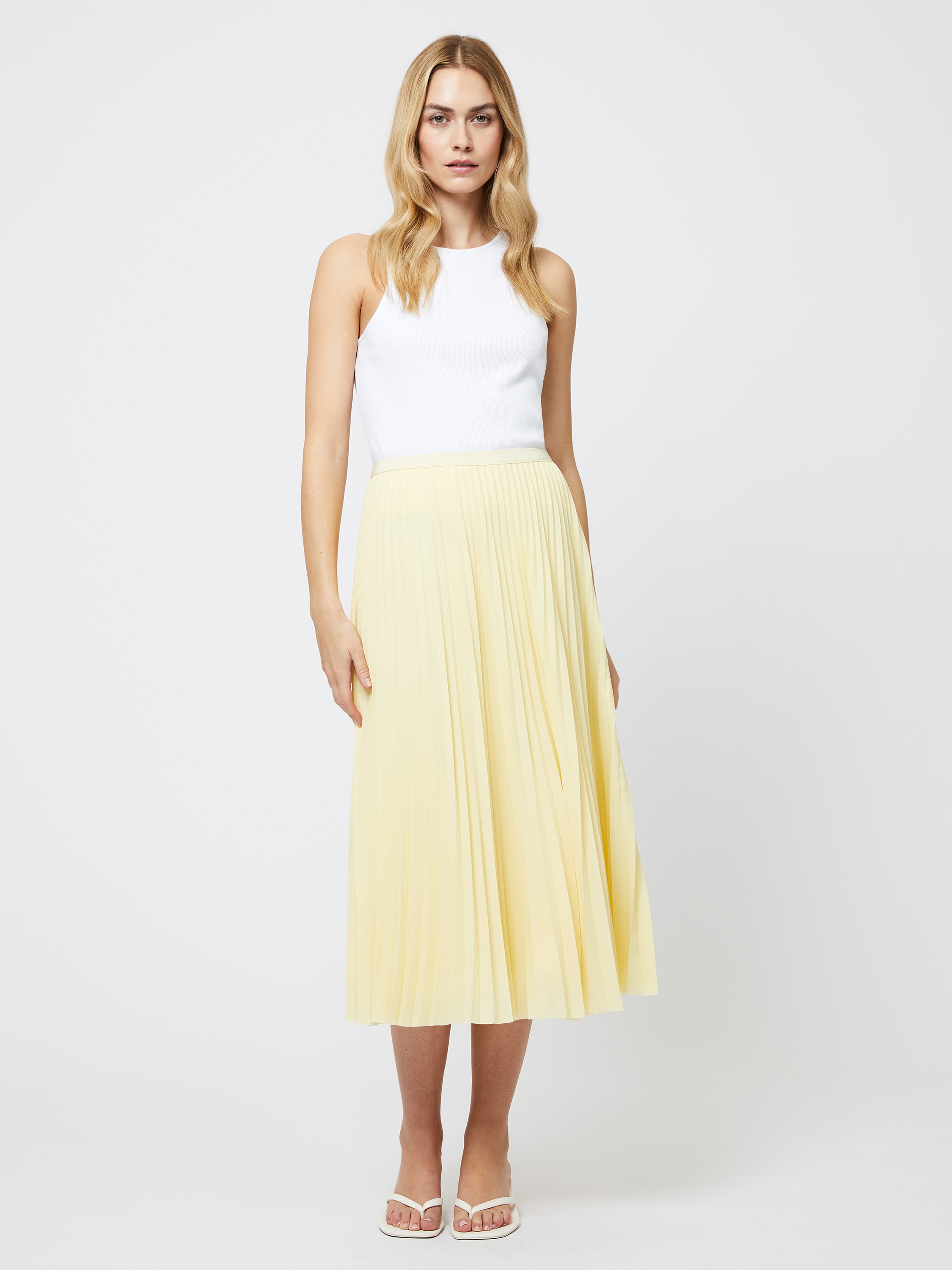 Sunburst Pleated Midi Skirt
