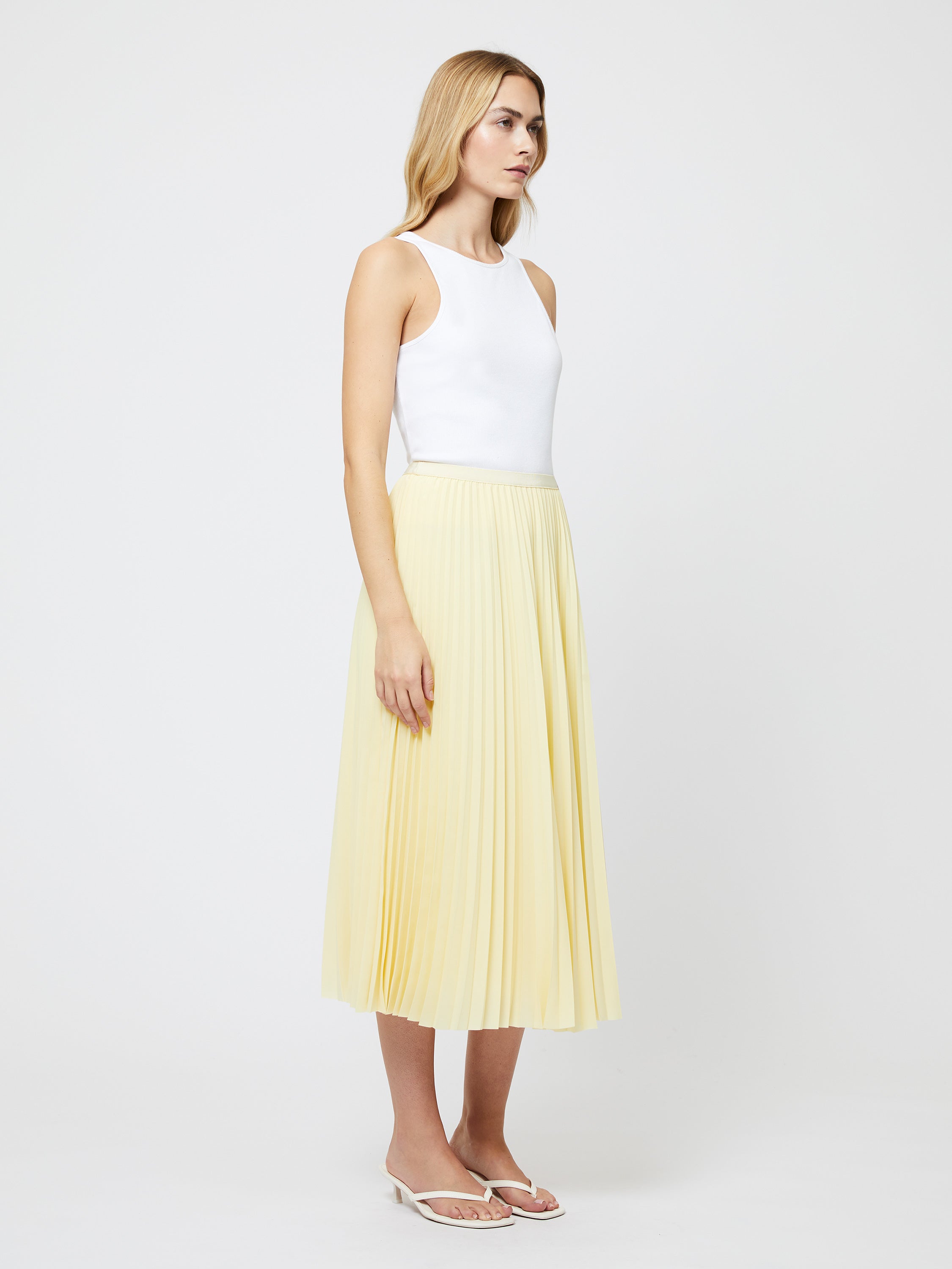 Sunburst Pleated Midi Skirt