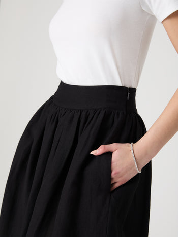 Birdie Linen Midi Skirt