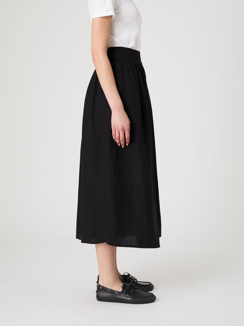 Birdie Linen Midi Skirt