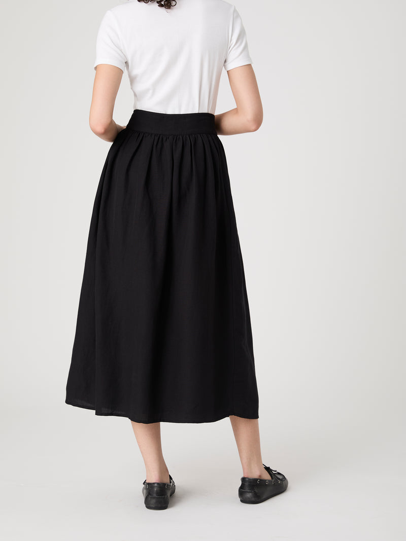 Birdie Linen Midi Skirt