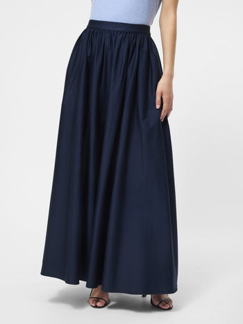 Cotton Sateen Maxi Skirt