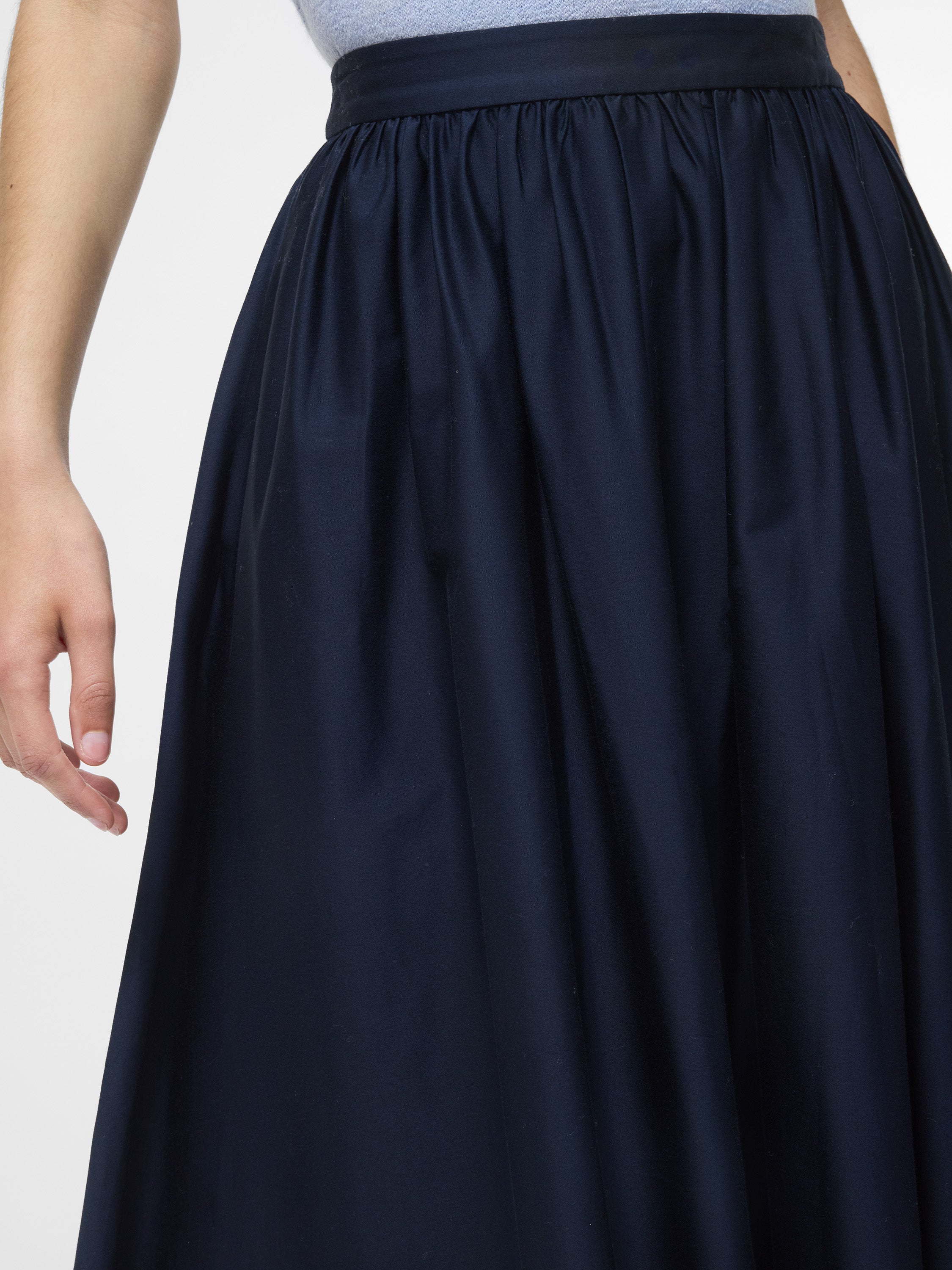 Cotton Sateen Maxi Skirt