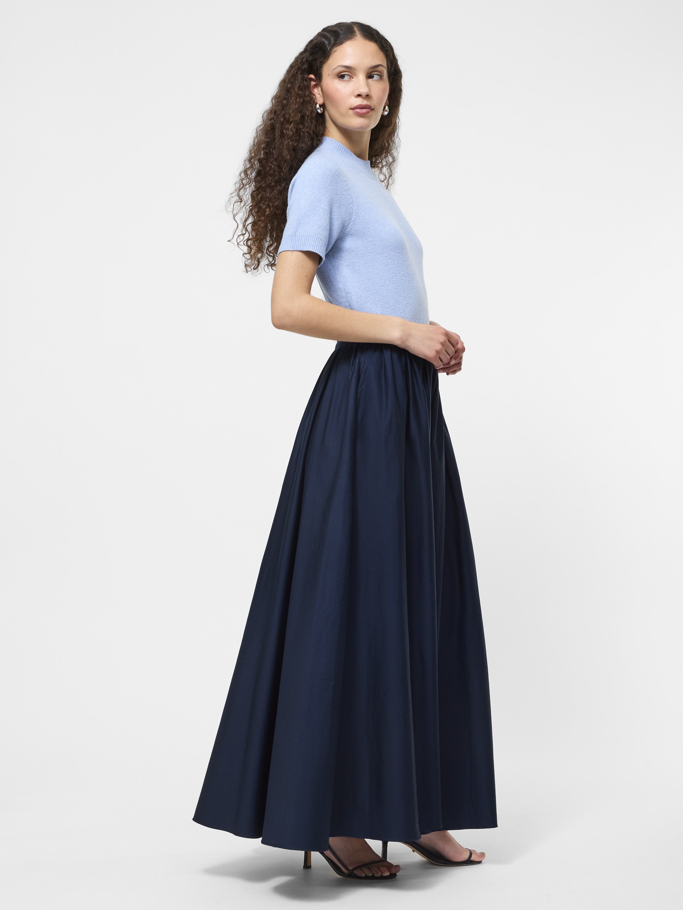 Cotton Sateen Maxi Skirt