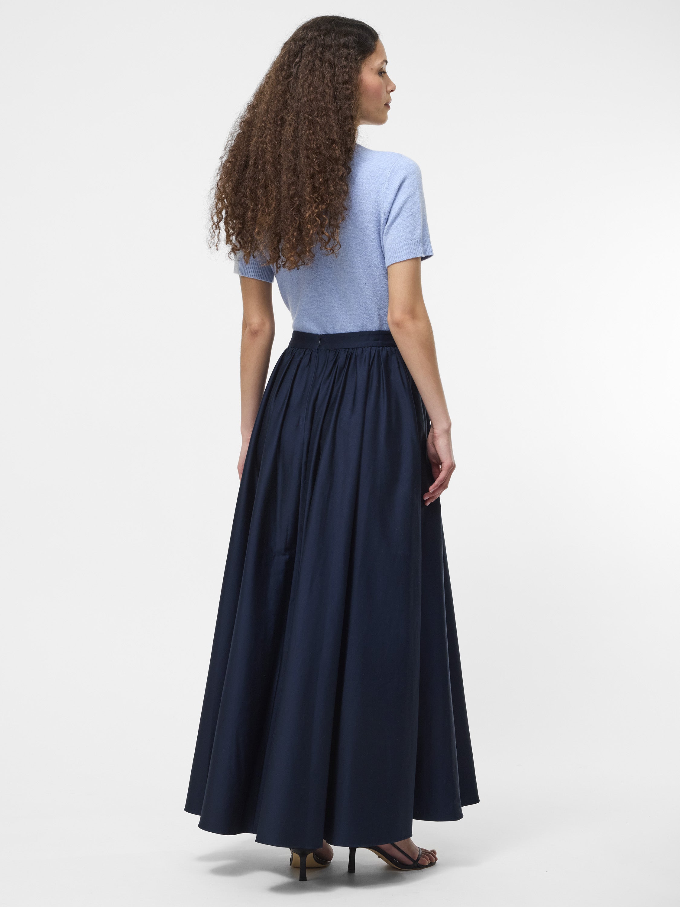 Cotton Sateen Maxi Skirt