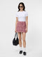 Brushed Houndstooth Mini Skirt