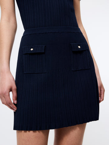 Crinkle Knit Mini Skirt