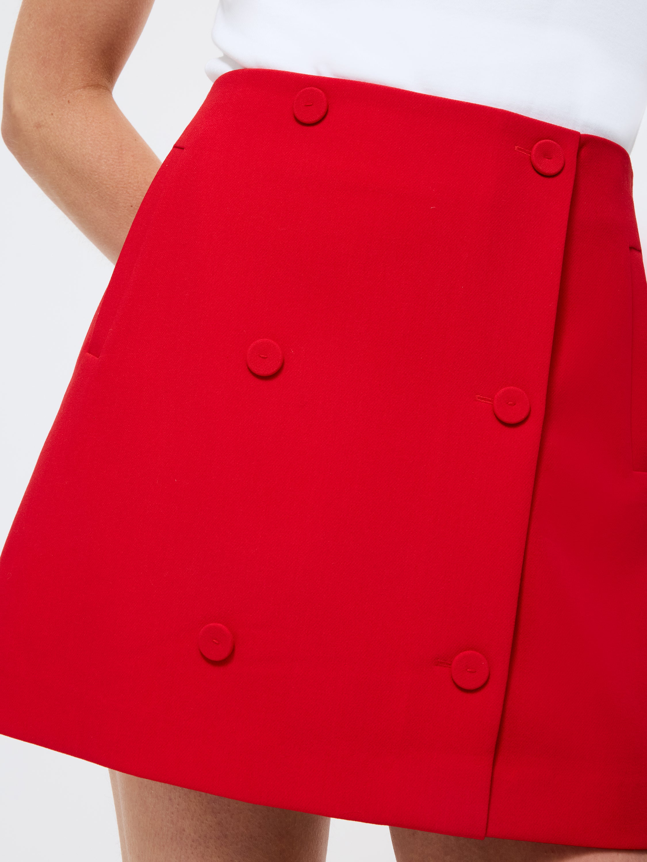 Azra Twill Double Breasted Mini Skirt