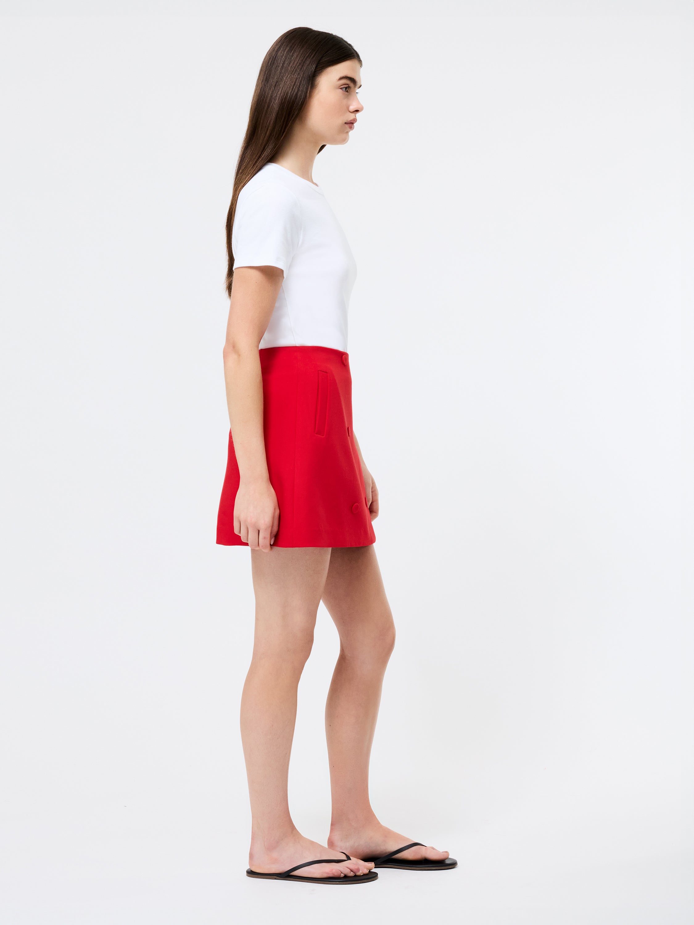 Azra Twill Double Breasted Mini Skirt