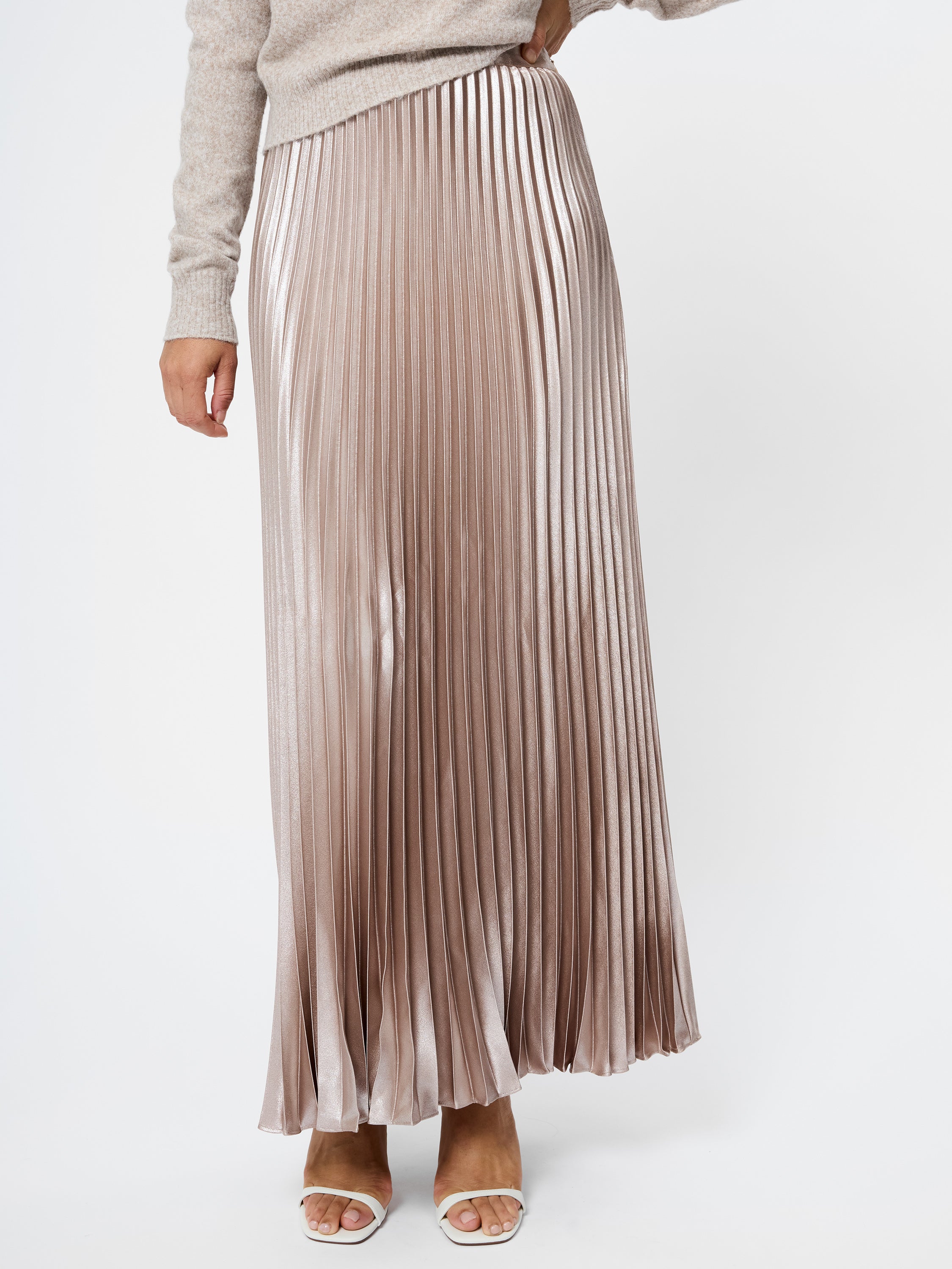Marielle Metallic Satin Maxi Skirt