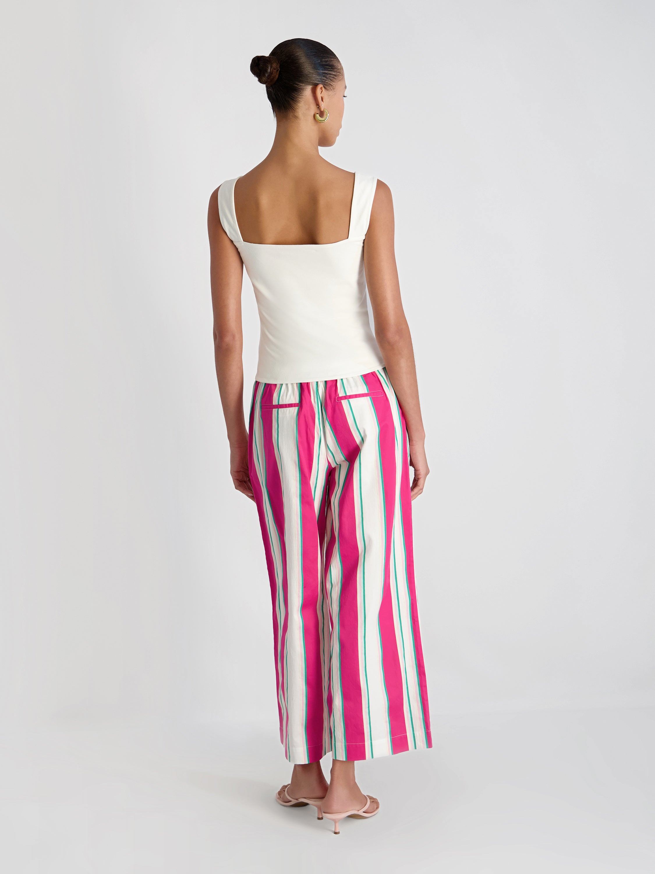 ALEXIS POPLIN HAVANA STRIPE CROP PANT VIEW 4 | Pants