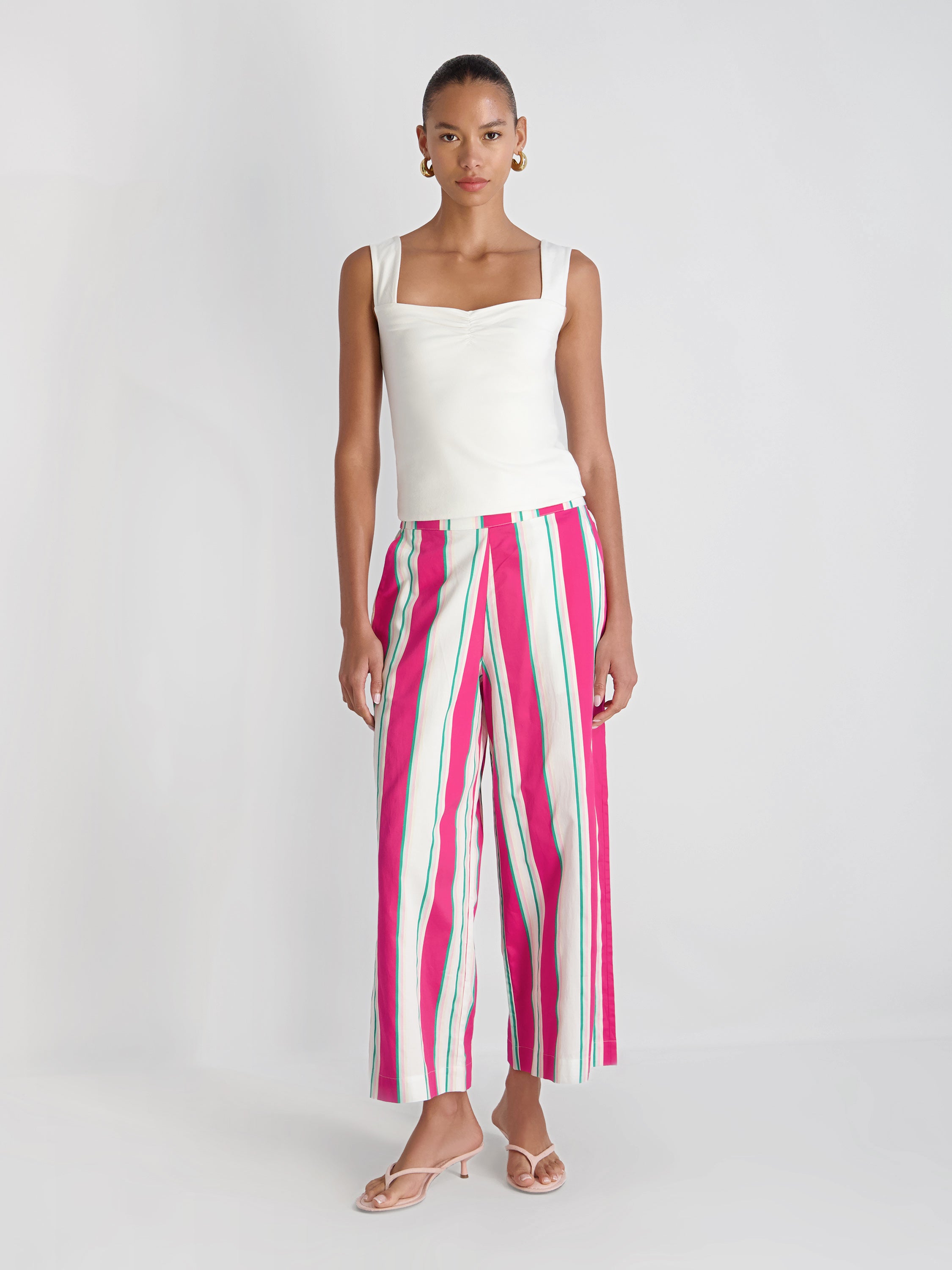 ALEXIS POPLIN HAVANA STRIPE CROP PANT VIEW 5 | Pants