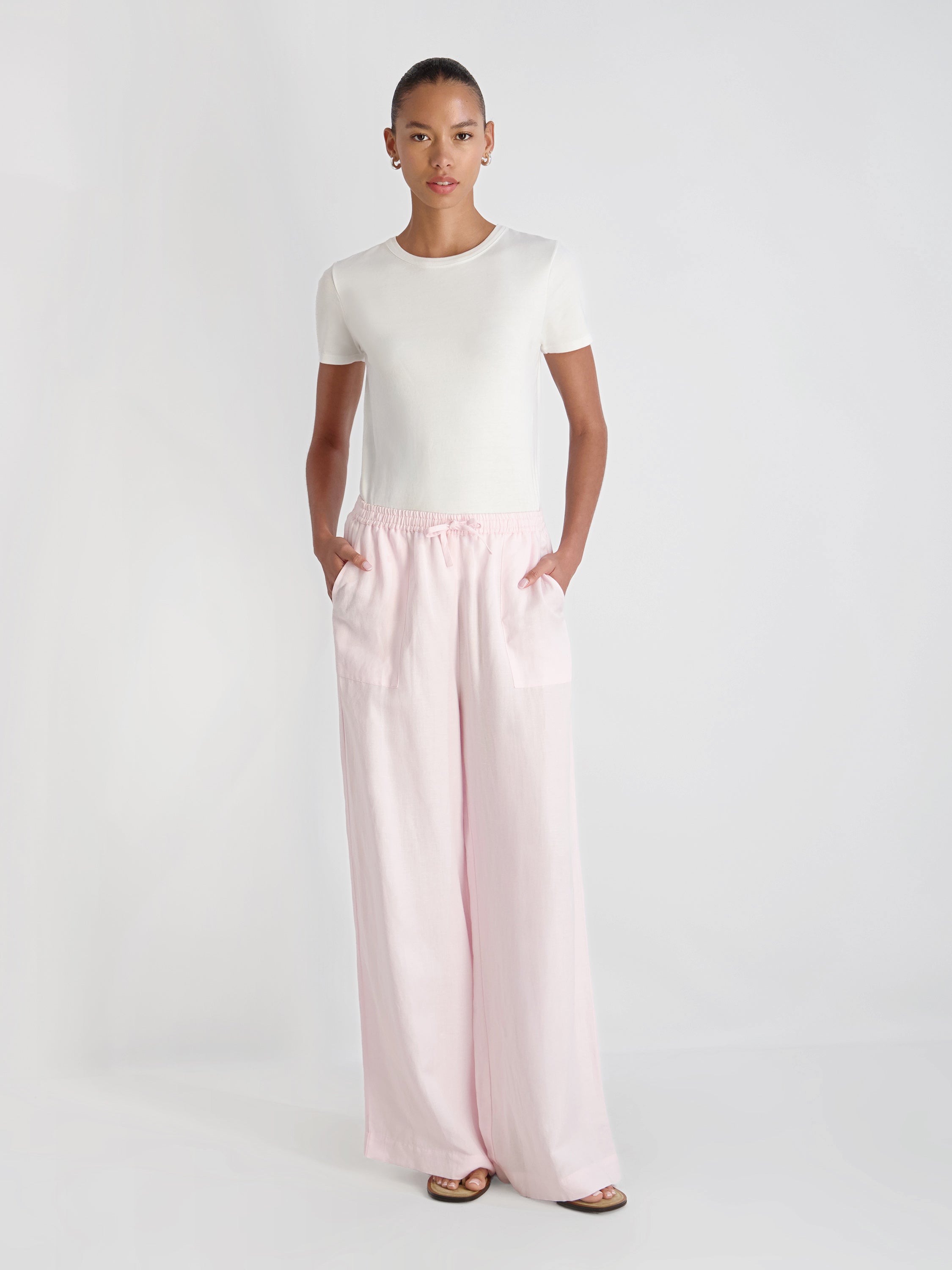 COOPER LINEN WIDE LEG PANTS VIEW 5 | Pants