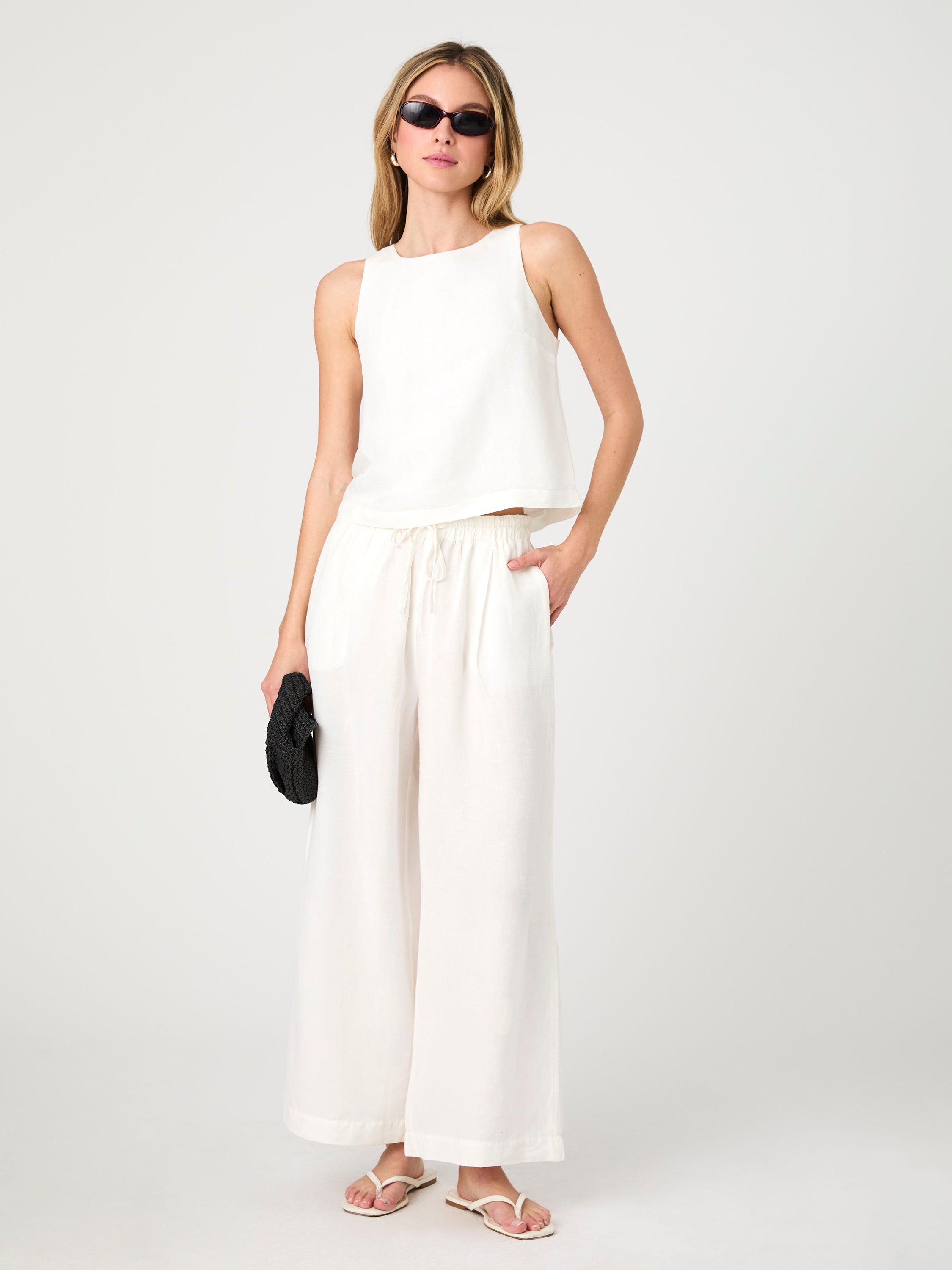 スラックス IONSEOUL Summer linen wide two-tuck pants JE1101 J.Crew: Creased Summer Trouser In Cotton-linen Blend For Men